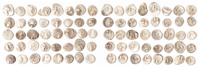 ANCIENT LOTS. Celtic. Gaul. Ca. mid 1st century BC. Lot of forty (40) AR quinaii...