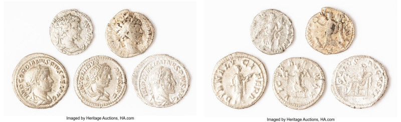 ANCIENT LOTS. Roman Imperial. Lot of five (5) AR denarii. VG-Choice Fine. Includ...