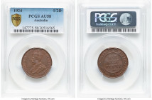 George V 1/2 Penny 1924-(m) AU58 PCGS, Melbourne mint, KM22. HID09801242017 © 2024 Heritage Auctions | All Rights Reserved www.HA.com/TexasAuctioneerL...