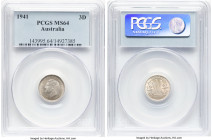 George VI 3 Pence 1941-(m) MS64 PCGS, Melbourne mint, KM37. HID09801242017 © 2024 Heritage Auctions | All Rights Reserved www.HA.com/TexasAuctioneerLi...