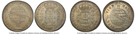 João Prince Regent Pair of Certified 960 Reis PCGS, 1) 960 Reis 1817-R - UNC Details Cleaned, Rio de Janeiro mint, KM307.3, Mald-335.23 2) 960 Reis 18...