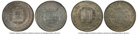 João VI Pair of Certified 960 Reis AU Details (Cleaned) PCGS, 1) 960 Reis 1820-R, Mald-443.13 2) 960 Reis 1819-R, Mald-443.07 Rio de Janeiro mint, KM3...
