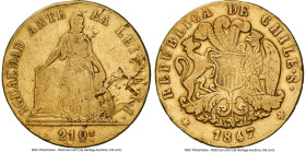 Republic gold 8 Escudos 1847 So-IJ VF Details (Rim Damage) NGC, Santiago mint, KM105. ENERO. on edge. HID09801242017 © 2024 Heritage Auctions | All Ri...