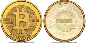 Casascius brass Unloaded (Redeemed) 0.5 Bitcoin (BTC) 2013 MS66 NGC, Ahonen-pg 100. Total Issued 3,084. Series 2. Type PF. 25.4mm. Firstbits 125AsBHn....
