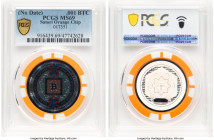 Satori plastic Loaded (Unredeemed) "Poker Chip - Orange" 0.001 Bitcoin (BTC) ND MS69 PCGS, Ahonen-Unl. Serial #017351 (pre-fork). According to Bitcoin...