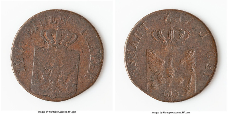 Prussia. Fredrich Wilhelm III Mint Error - Brockage 3 Pfennig ND (1821-1840) Fin...