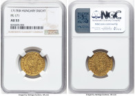 Karl VI gold Ducat 1717 K-B AU53 NGC, Kremnica mint, KM291, Fr-171. HID09801242017 © 2024 Heritage Auctions | All Rights Reserved www.HA.com/TexasAuct...