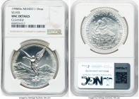 Estados Unidos Pair of Certified silver "Libertad" Onza Issues NGC, 1) Onza 1998-Mo - UNC Details (Cleaned), Mexico City mint, KM613 2) Onza 1999-Mo -...