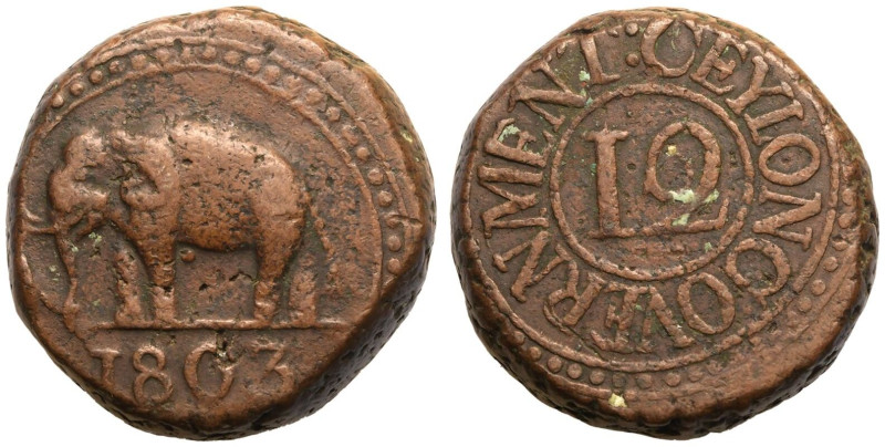 Fine/Very fine | SRI LANKA. BRITISH. George III, 1760-1820. 
Copper 1/12 Rixdol...