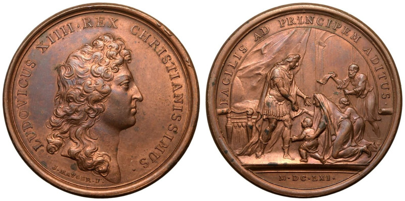 Extremely fine | FRANCE. Louis XIV, 1643-1715. 
Bronze Medal, 1661. Paris. 
By...