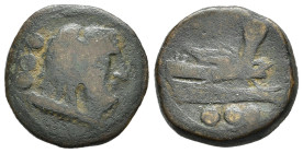 SERIE ANONIMA (dopo il 211 d.C.). Quadrante per Luceria. AE (g 6,05). Testa di Ercole a destra, con pelle di leone; tre globetti dietro, clava sotto. ...