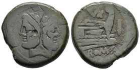 FURIUS PURPURIO ? (169-158 a.C.). Asse per Roma. AE (g 29,20). Testa laureata di Giano Bifronte. R/ Prua di nave a destra. Cf. Crawford 187/2. qBB. Nr...
