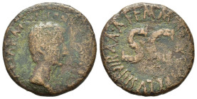 AUGUSTO (27 a.C.-14 d.C.). Asse per Roma; M. Meecilius Tullus, magistrato. AE (g 9,70). Testa nuda a destra. R/ Leggenda attorno a S C. RIC I 435. MB