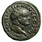 VESPASIANO (69-79). Dupondio. IMP CAES VESPASIAN AVG COS III. Testa rad. a ds. R/ Roma seduta a sn. RIC 277; C. 411. (g. 12,67) AE BB