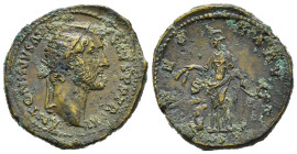 ANTONINO PIO (138-161). Dupondio per Roma. AE (g 12,88). Testa radiata a destra. R/ Annona stante a sinistra, con spighe di grano e ancora; a sinistra...
