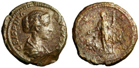 CRISPINA (moglie di Commodo) Asse. CRISPINA AVGVSTA Busto drapp. e diad. a ds. R/ IVNO, Giunone stante a sn.; in basso a sn., un pavone. RIC 679. AE (...