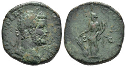 SETTIMIO SEVERO (193-211). Sesterzio per Roma. AE (g 21,33). Testa laureata a destra. R/ Fortuna stante a sinistra, con cornucopia e timone su globo. ...