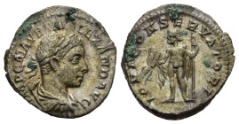 SEVERO ALESSANDRO (222-235). Denario per Roma. AR (g 3,61). Busto laureato, drappeggiato e corazzato a destra. R/ Giove stante a sinistra, con fulmine...