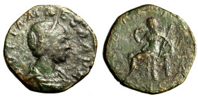 JULIA MAESA (nonna di Elagabalo) Sesterzio. IVLIA MAESA AVG, Busto diad. e drapp. a ds. R/ PVDICITIA seduta in trono verso sn. RIC 417; C. 40. AE (g. ...