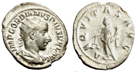 GORDIANO III (238-244) Antoniniano per Antiochia. IMP CAES M ANT GORDIANVS AVG, Busto rad., drapp. e corazz. a ds. R/ AEQVITAS AVG, Aequitas stante a ...