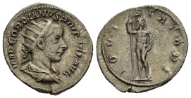 GORDIANO III (238-244). Antoniniano per Roma. AR (g 3,73). Busto radiato, drappeggiato e corazzato a destra. R/ Giove stante di fronte, testa a destra...