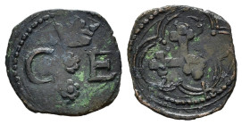SAVOIA. Carlo Emanuele I (1580-1630). Quarto di Grosso. MI (g 0,75). Due rosette tra C-E; corona sopra. R/ Croce in cornice quadrilobata. MIR 684. Sli...