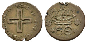 SAVOIA. Vittorio Amedeo III (1773-1796). 2 Denari 1795. CU (g 1,53). Croce. R/ Nodo Savoia sormontato da corona, tra due rosette. Mont. 73. qBB
