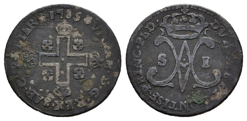 SAVOIA. Vittorio Amedeo III (1773-1796). Soldo 1785. MI (g 1,75). Croce con le e...