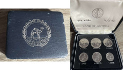 ERITREA. Bank of Eritrea, box con 6 monete 1997. Scatola con lievi difetti di usura, molto rara.