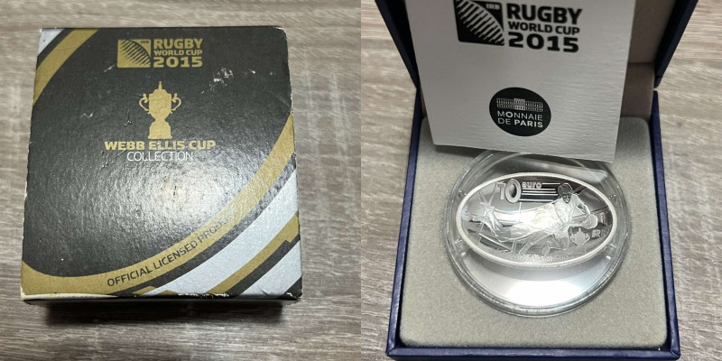 FRANCIA. 10 euro 2015 "Coupe du monde de Rugby 2015". Ag (14,5 g - 37 mm) PROOF