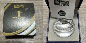 FRANCIA. 10 euro 2015 "Coupe du monde de Rugby 2015". Ag (14,5 g - 37 mm) PROOF