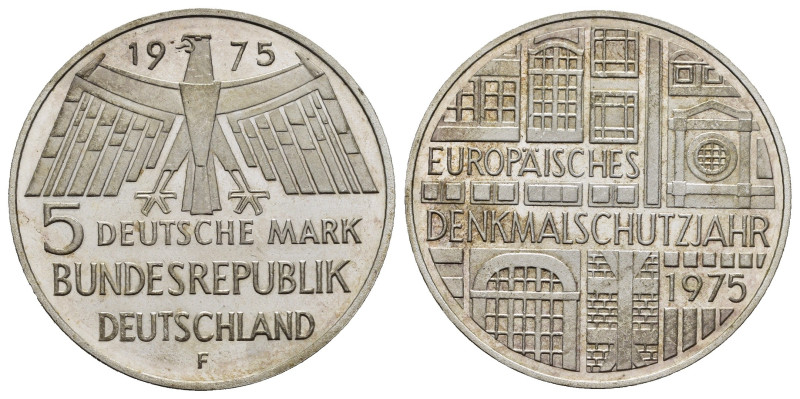 GERMANIA. 5 Marchi 1975-F. AR. Zecca di Stoccarda. Anno europeo per la Protezion...