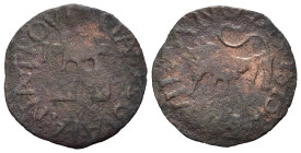 GUAYANA. Provincia venezuelana sotto Ferdinando VII (1813-1817). 1/2 Real 1813. AE (g 1,73). Castello; valore a sinistra. R/ Leone rampante a sinistra...