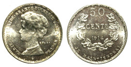 LUSSEMBURGO. Maria Adelaide (1912-1919) 50 Centesimi 1914. ESSAI. Ag (17,6 mm, 2,20 g.) KM E26. FDC