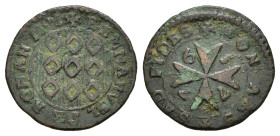 MALTA. Emmanuel de Rohan (1775-1797). Grano 1776. AE (g 1,24). Stemma. R/ Croce Maltese. Restelli 109-10. qBB. Nr. Reg. 619/24