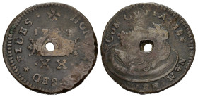 MALTA. Emmanuel Pinto (1741-1773). 1 Tarì 1762. AE (g 8,20). Testa di S. Giovanni Battista su vassoio. R/ Due mani che si stringono. Restelli 164. For...