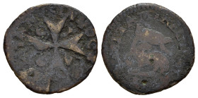 MALTA. Ramon Perellos (1697-1720). Grano 1709. AE (g 2,10). Croce Maltese. R/ Agnus Dei. Restelli 43-5. qMB. Nr. Reg. 619/24
