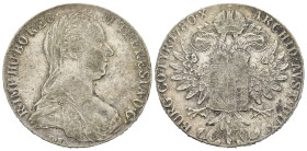 SACRO ROMANO IMPERO. Maria Teresa d'Austria (1740-1780). Tallero 1780-SF per Roma. AR (g ). Busto diademato a destra. R/ Aquila bicefala con scudo sul...