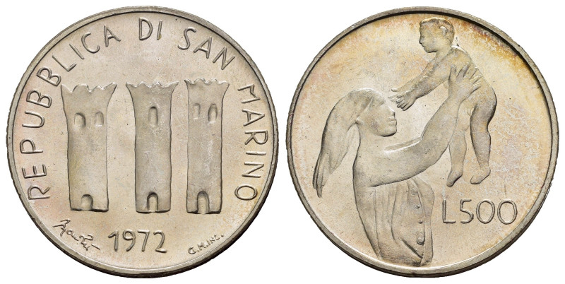 SAN MARINO. 500 lire 1972. Ag. FDC