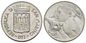 SAN MARINO. 500 lire 1973. Ag. FDC