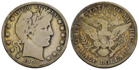 STATI UNITI D'AMERICA. Mezzo Dollaro 1909. AR (g 12,05). Zecca di Philadelphia. Testa laureata della Libertà a destra. R/ Aquila con stemma. KM 116. q...