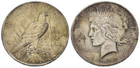 STATI UNITI. 1 Dollaro 1922 per Philadelphia. AR (g 26,78). Testa della Libertà a sinistra. R/ Aquila su roccia a destra, con ramo tra gli artigli. KM...
