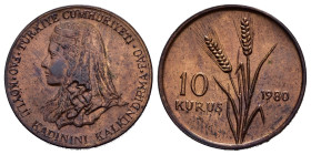 TURCHIA. 10 Kurus 1980 FAO. AE. 12500 esemplari coniati. FDC