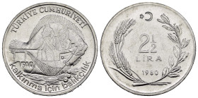 TURCHIA. 2,5 Lire 1980 FAO. Ni. 12500 esemplari coniati. FDC