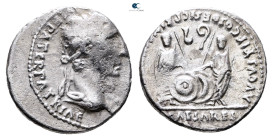 Augustus 27 BC-AD 14. Lugdunum. Denarius AR