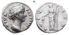 Diva Faustina I AD 140-141. Rome. Denarius AR
