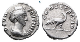 Diva Faustina I AD 140-141. Rome. Denarius AR