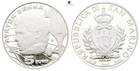 San Marino.  AD 2014. Ayrton Senna. 5 Euro 2014