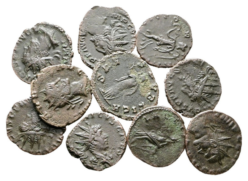 Lot of ca. 10 roman bronze coins / SOLD AS SEEN, NO RETURN!

Very Fine