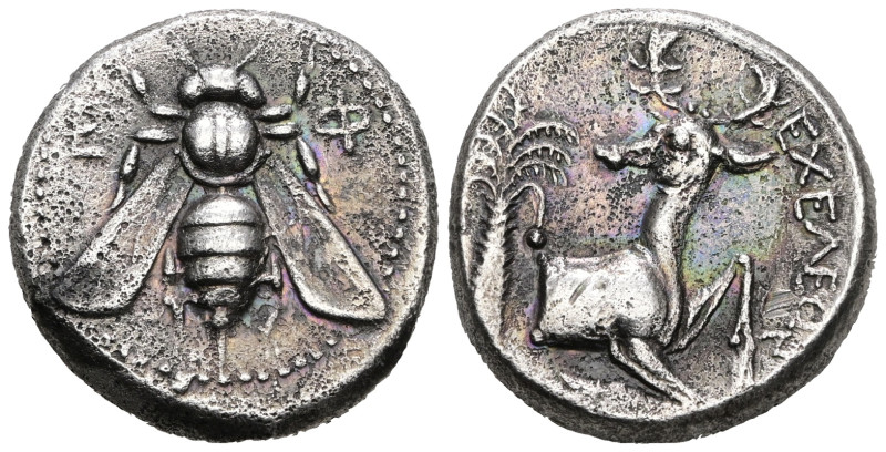 IONIA. Ephesus. Circa 350-340 BC. RARE. Tetradrachm.
Prytanis, judge. Straight-w...